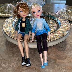 Hasbro Dolls Set - Blue and Green Outfits